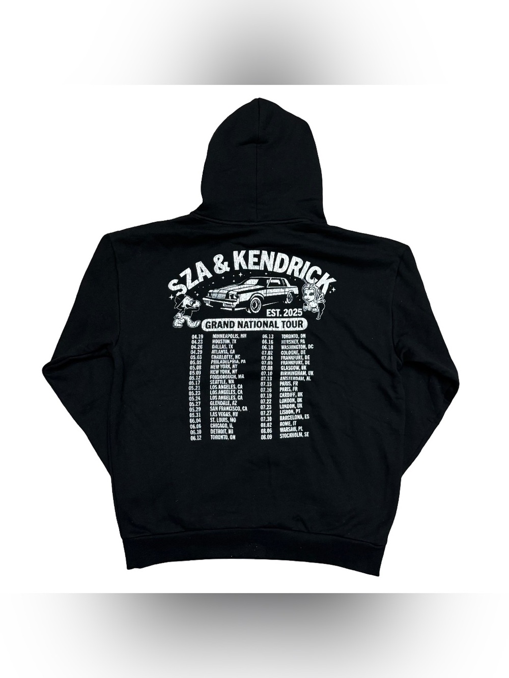 SZA & Kendrick Lamar Grand National Tour 2025 VIP Hoodie Black XL